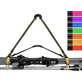 Ski Handhold Ski Carrier Strap Universal Handle for Ski Carrying and Ski Poles in Hand or Arm - Yellow, Blue, Green, Red, Orange, Pink, Purple (Pink)