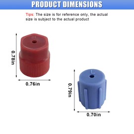 GAOLAOSY R134a AC Valve Cap Kit, 13mm & 16mm Air Conditioning Service AC System Charging Port Caps, Universal Auto Maintenance Leakproof Hat Replacement, 5 Blue Low Side & 5 Red High Side (10PCS)