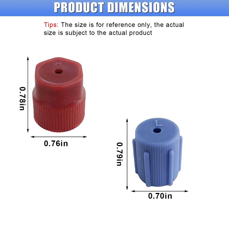 GAOLAOSY R134a AC Valve Cap Kit, 13mm & 16mm Air