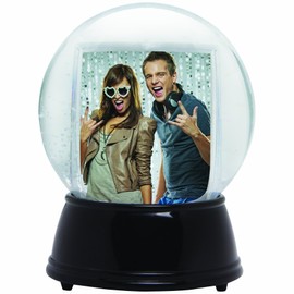 LED Light Up Photo Snow Globe (Black, Large)