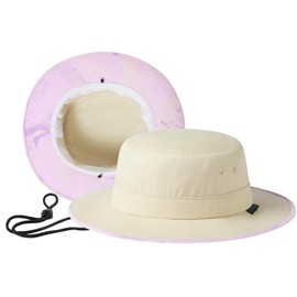 UVSAI UPF 50+ Foldable Sun Hat Patterned Under Brim Bucket Hats for Summer Hiking Fishing Beach Safari Men Women Beige