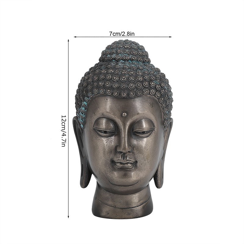 Resin Buddha Head Statue Figurine Ornament Buddhist Supplies Home Tabletop