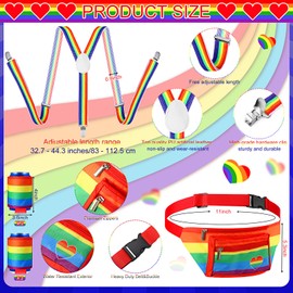 Mepase Gay Pride Rainbow Fanny Pack Accessories Outfit Beverage Beer Belt Set with Drink Holders Socks Sunglasses Sweatband (Rainbow)