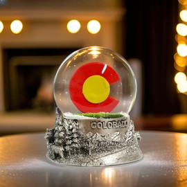 Colorado Snow Globe State Flag and Scene on Base 3.5 Inches Tall