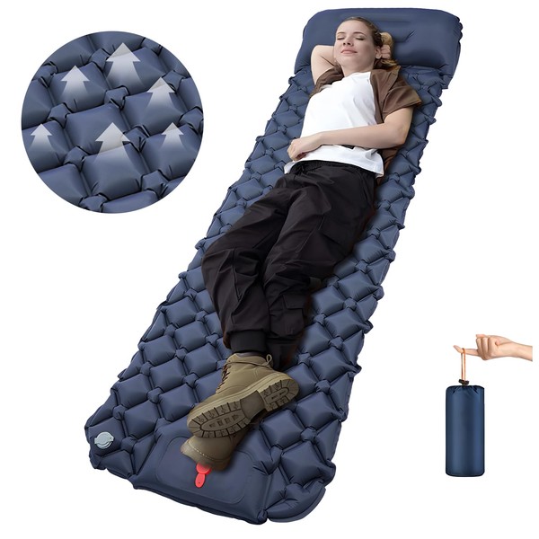 DDD Ultra-Light Inflatable Camping Sleeping Pad with its Built-in Foot