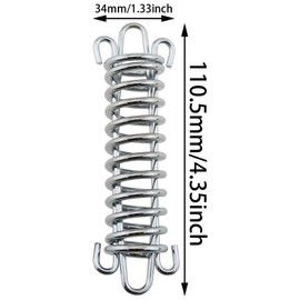 heyous 2PCS Silver Tent Wind Spring Wind Rope Buckle Outdoor Camping High Strength Steel Rope Buckle Tent Fixed Buckle Spring Hook Buckle