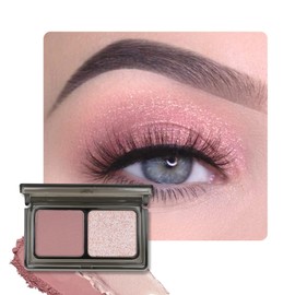 AMY'S DIARY 2 Color Mauve Rose matte +Champagne Pink Shimmer Eyeshadow Palette – Shimmer matte Shades eye shadow for Eye Makeup, Long-Lasting & Highly Pigmented, Vegan & Cruelty-Free