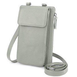 YALUXE Crossbody Bags for Women Cellphone Purse RFID Protected Wristlet Handbag with 4 Card Slots and 2 Straps Real Leather