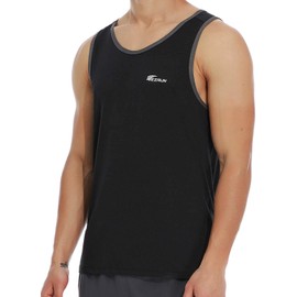 EZRUN Men's Quick Dry Sport Tank Top for Bodybuilding Gym Athletic Jogging Running,Fitness Training Workout Sleeveless Shirts(Black,m)