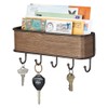 InterDesign RealWood Mail Organizer and Key Rack - Wall Mounted