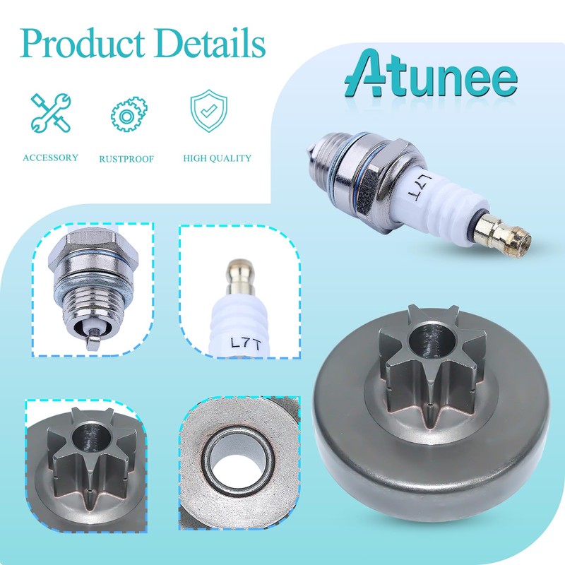 Atunee .325" 7T Clutch Drum Bearing Needle Washer Kit Fit