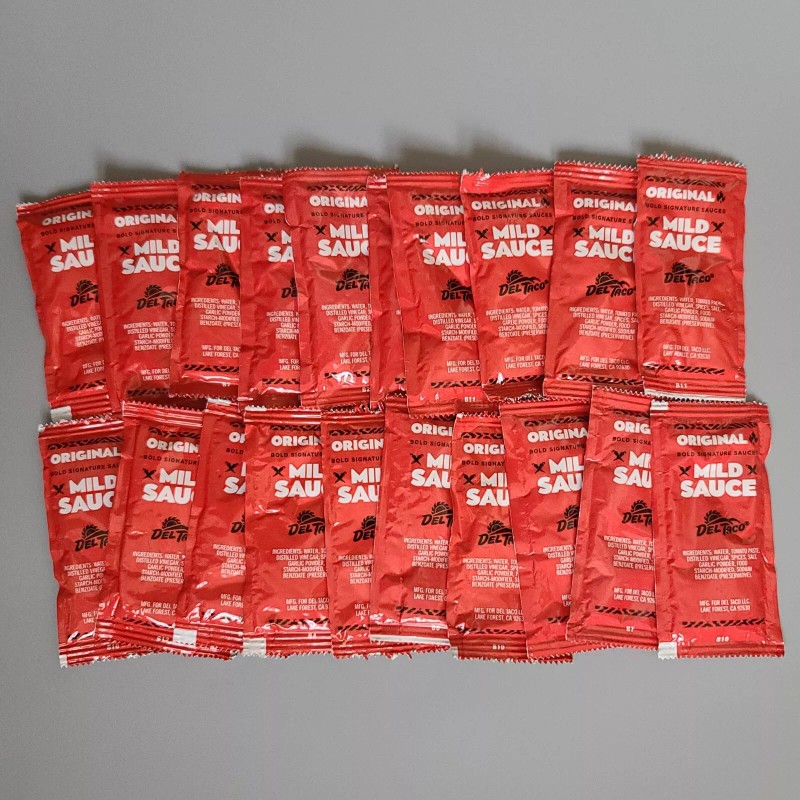 Del Taco LOT of 20 Del Taco Mild Sauce Red