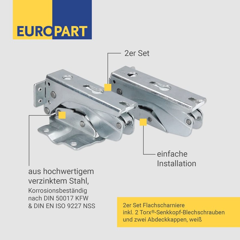 Europart Door Hinge Set for Bosch 10052968 Fridge Freezer Combination