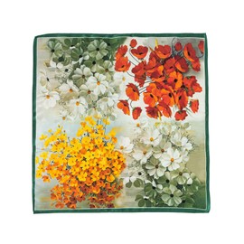 Hioyiwse Head Scarf For Women Hair Bandana 35" Large Square Satin Wrap Sleeping Neck Silk Satin Hair Scarves Lightweight, F18-tetrachromic Flower(35*35inch）, 35