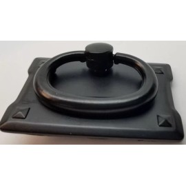 Furniture Knowledge Flat Black Single Horizontal Mission Style Drawer Pull zinc alloy cast antique