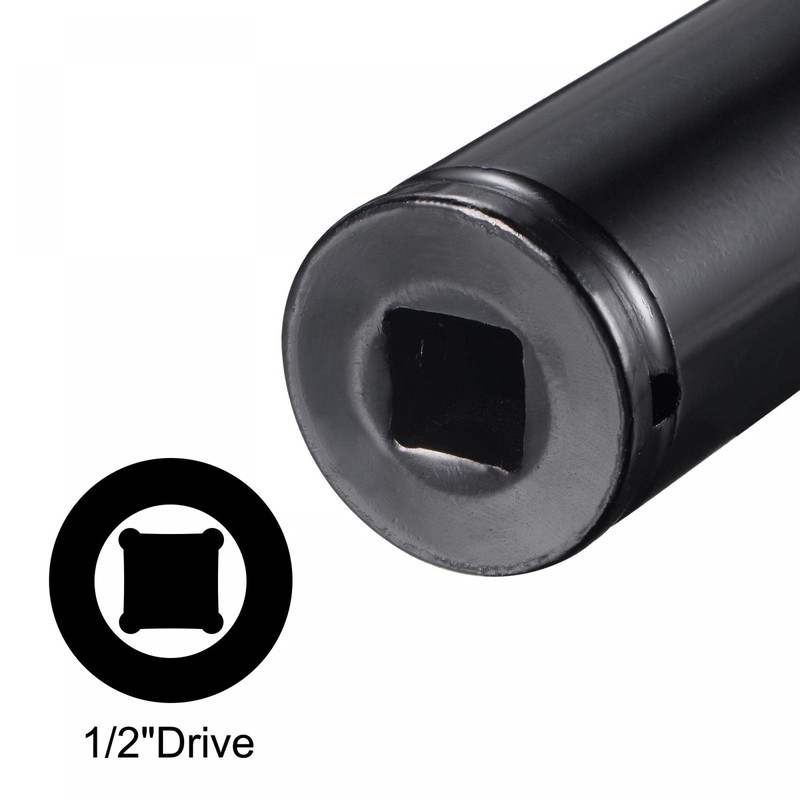 sourcing map 1/2" Drive by 27mm Deep Socket, Heat-Treated CR-V
