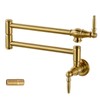 Pot Filler Faucet Brushed Gold: Solid Brass Wall Mount Heavy