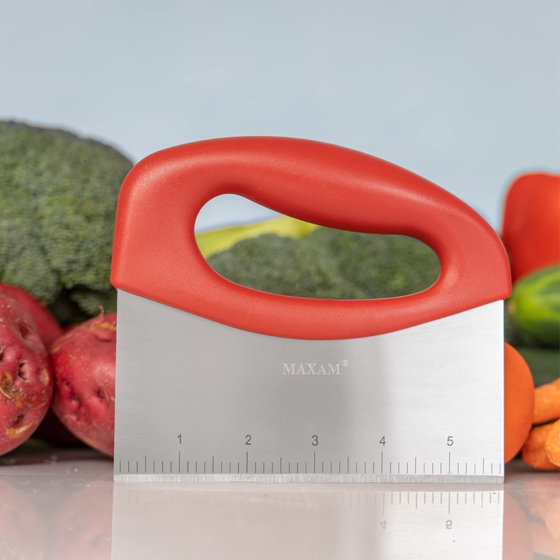 Stainless Steel Food Scraper Tool - Multi-Purpose Kitchen Gadget for