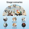 CHGCRAFT Farm Pattern Wall Clock 12 Inch Non-Ticking Clocks Cows