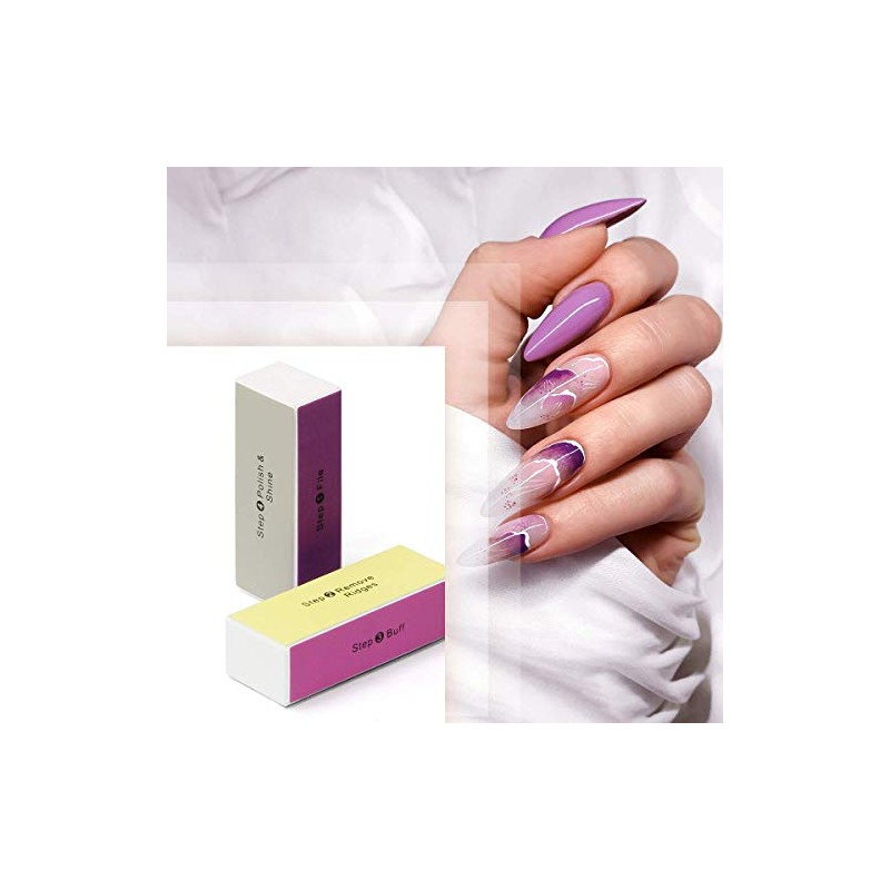 Adecco LLC 10 pcs 4 Way Colorful Nail Art Buffer