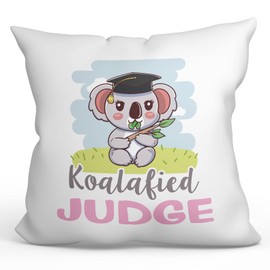 MUGFFINS JUDGE woman Cushion Padding included - in English - Koalafied - Funny gift - Pillow: cover and filling 15.7x15.7 inches