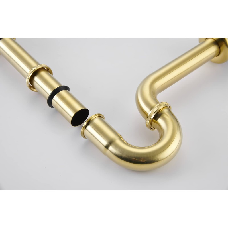 Miraga Sink Stopper U Trap Set, Brass Construction U-Shape 1-1/4