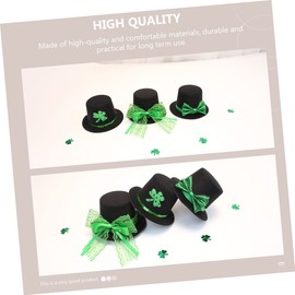 TOVINANNA 1pc Hat Hairpin Headband Green Hats Top Hats St Day Costume Headdress Shamrock Hair Clip Hat Clip Caps Decorative Hairpin Mini Leprechaun Hat Mini Hat Styling Hair Clips The Pet