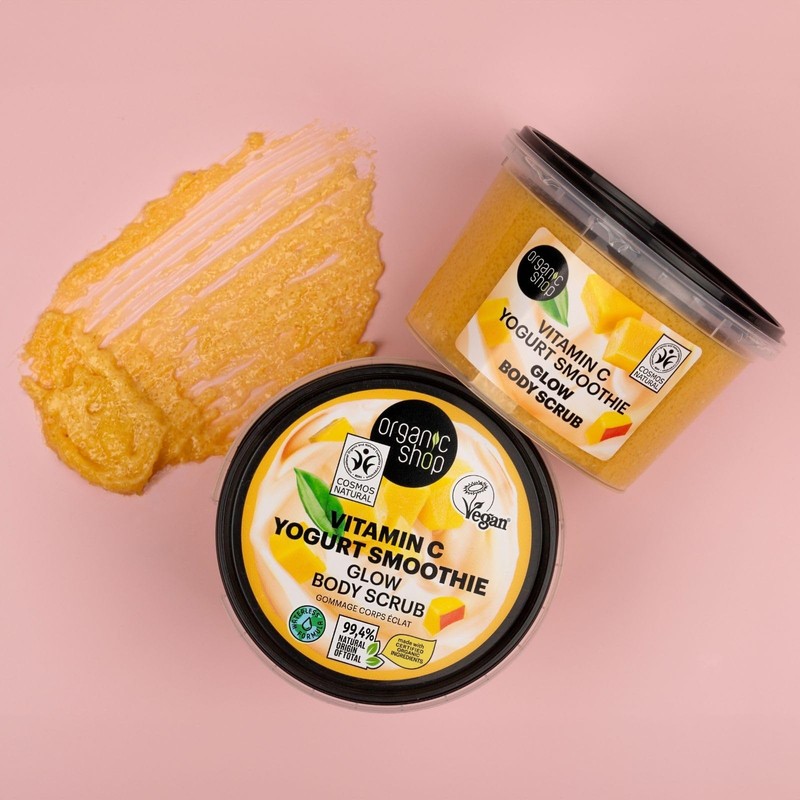 Organic Shop Vitamin C Yogurt Smoothie Glow Body Scrub, 250