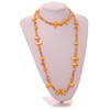 Avalaya Long Orange Melon Shell Nugget and Faceted Glass Bead
