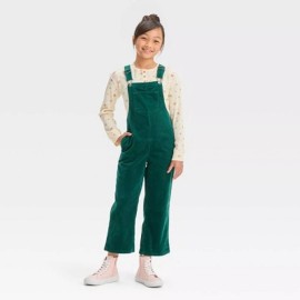 Cat & Jack NEW Girl's Cat & Jack Corduroy Wide Leg Ankle Length Overalls - Jade Green - M