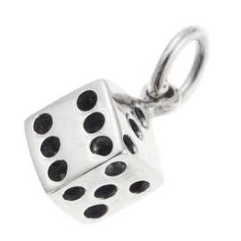 Accessory Shop Piana 925 Sterling Silver Mini Dice 3D Pendant