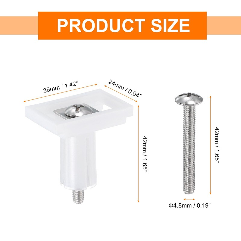 uxcell 2Pcs Toilet Seat Cover Hinge, 36mm Blind Hole Rectangular