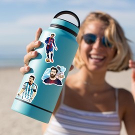 FUNTOOB Soccer Star Player Stickers 50pcs, Football Star Stickers for Adults Boys Girls Teens, Vinyl Waterproof Sticker for Water Bottles Laptop, Soccer Sticker Party Favors Gift for Football Fans