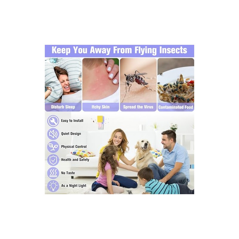 Flying Insect Trap Plug-in, Indoor Mosquito & Gnat Killer, Safe