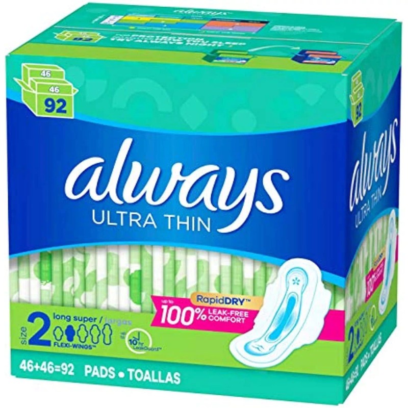 Always Ultra Thin Pads Size 2 Super Long Absorbency Unscented