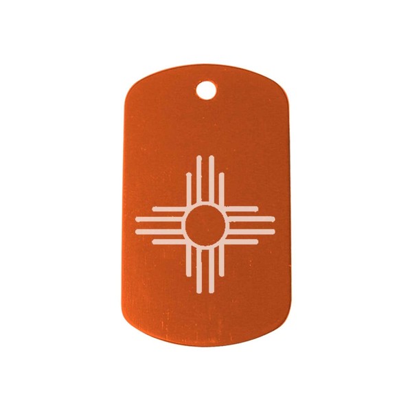 ZIA Sun NM New Mexico Orange Dog Tag Custom Engraved By NDZ Performance