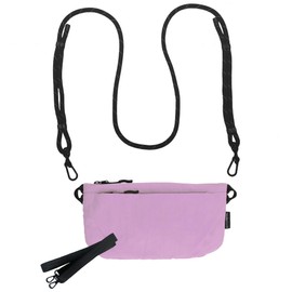 vadoworld Small Crossbody Bag, Lightweight Sacoche Bag with Zipper Closure, Portable Nylon Sling Bag with Adjustable Strap and Multi-Pockets, Phone Bag for Plane Travel (L, Pink)