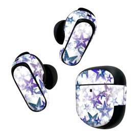 Bose QuietComfort Earbuds II Skin Stickers for Bose Earbud 2 3 Body 1 Set Case Protective Film Deco Stars Stars Pattern Purple Blue 008014