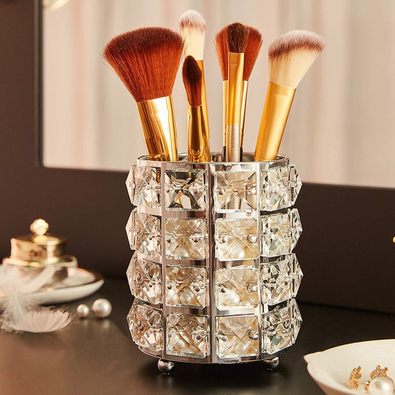 Sipliv Makeup Brush Holders Pen Holder Handcrafted Crystal Eyebrow Pencil