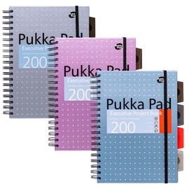 Pukka Pad 5 Subject Spiral Notebook 12-Pack - 200 Pages, 100 Sheets of 80GSM Paper with Repositionable Dividers & Perforated Edges for School & Office Planning & Organization - B5-7 X 10, Metallic