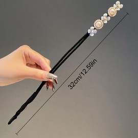 Pack of 2 Magic Hair Bun Maker, Pearl Flower Hair Bun Maker, Magic Hair Bun Maker for Women, Donut Hair Bun Maker, Hair Bun Maker Set for Children, Girls, Women