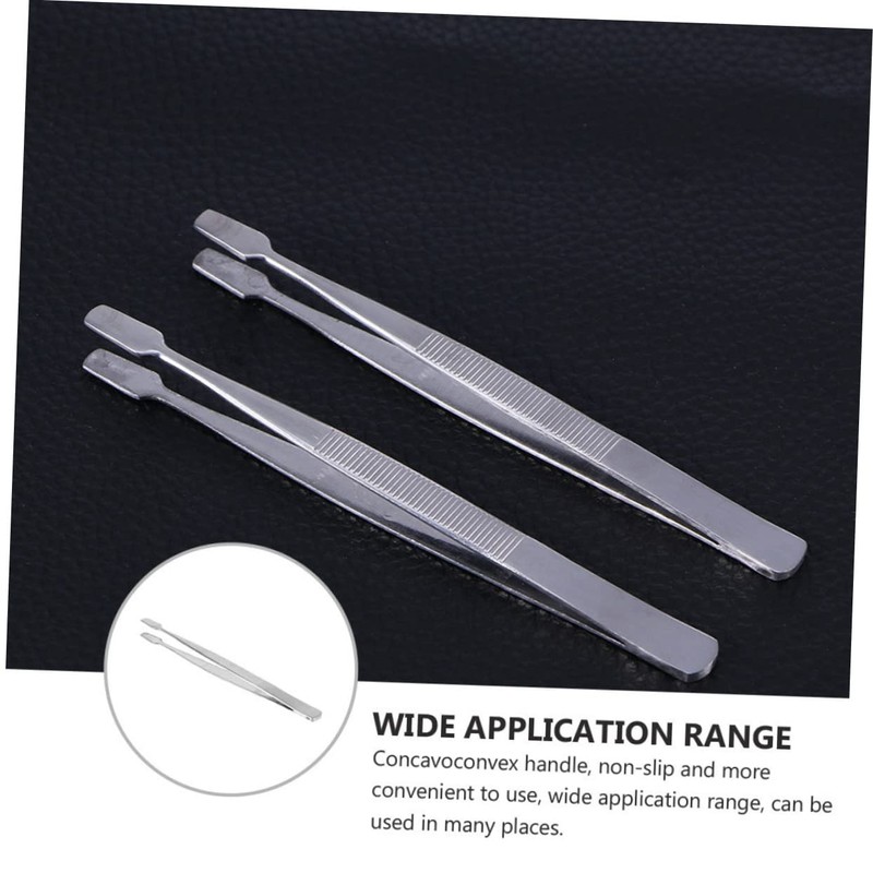 WOONEKY 3pcs Practical Stamp Nipper False Eyelash Tweezer Stainless Steel
