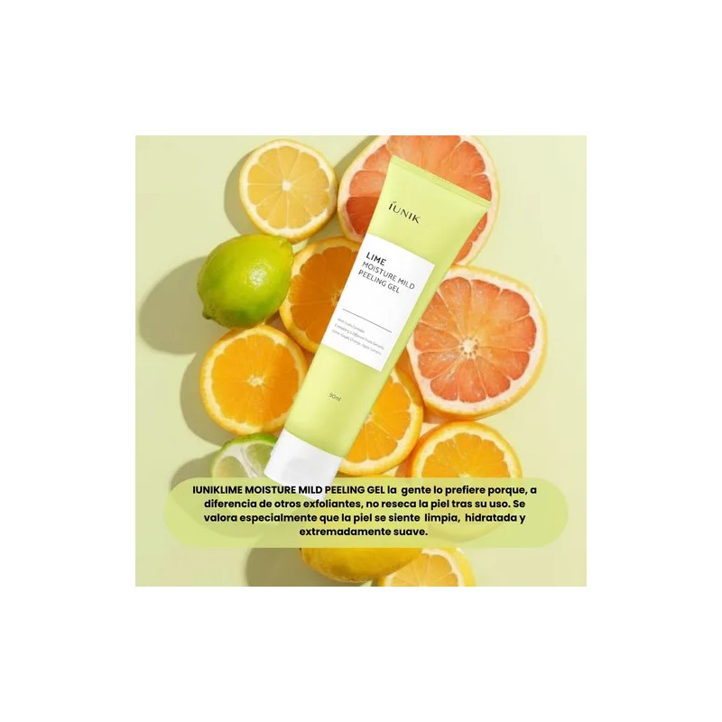 Gel Exfoliante IUNIK Facial Coreano de Lima con AHA para
