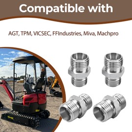 115757 Excavator Hydraulic Hose Thread Connector Compatible with AGT, TPM, VICSEC, FFIndustries, Miva, Machpro