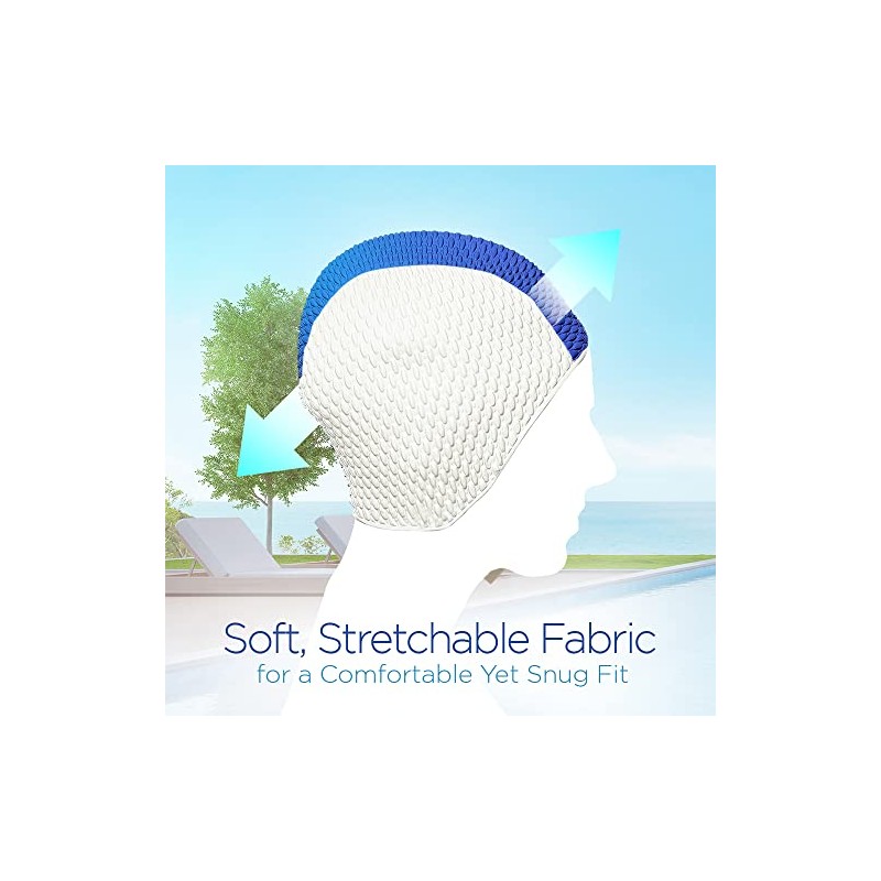 BEEMO Swimming Caps for Women Two-Tone - Light Blue