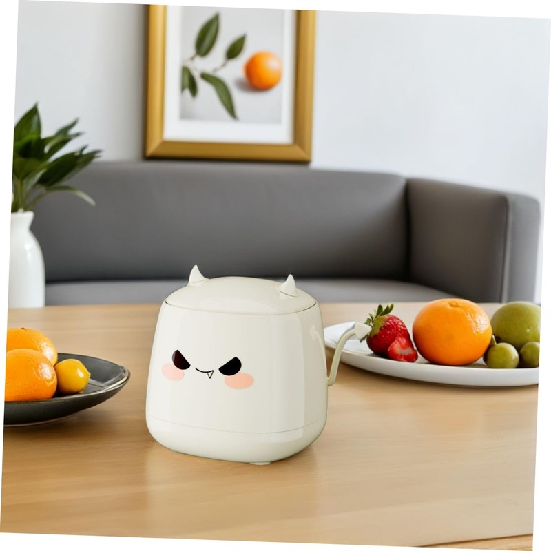 Levemolo Cute Small Desktop Trash Can with Lid Creative Mini