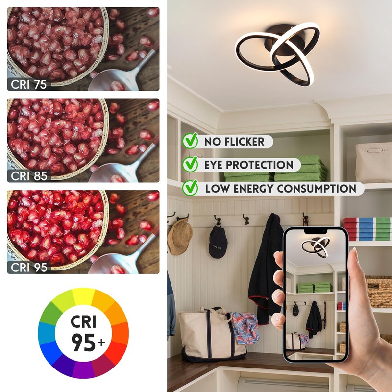 EIDISUNY LED Ceiling Light Dimmable, Modern LED Ceiling Lamp with