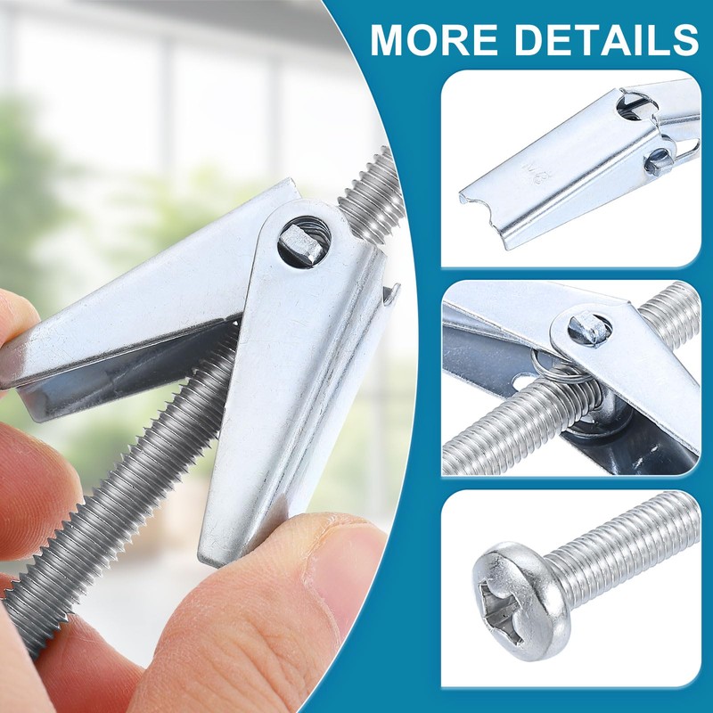 sourcing map M8 x 100mm Male Thread Spring Loaded Hollow
