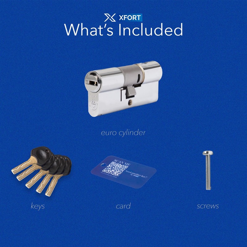 XFORT Colossus Polished Chrome 3 Star Kitemarked Euro Cylinder Lock