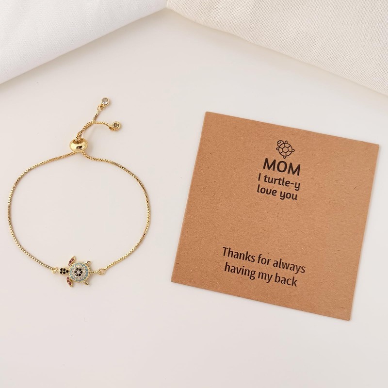 Lepida Mothers Day Bracelet for Mom CZ Turtle Bracelet for